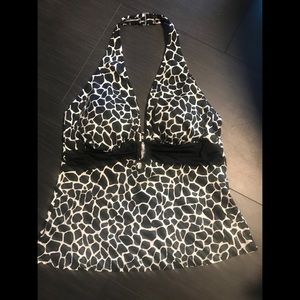 Animal print tankini top